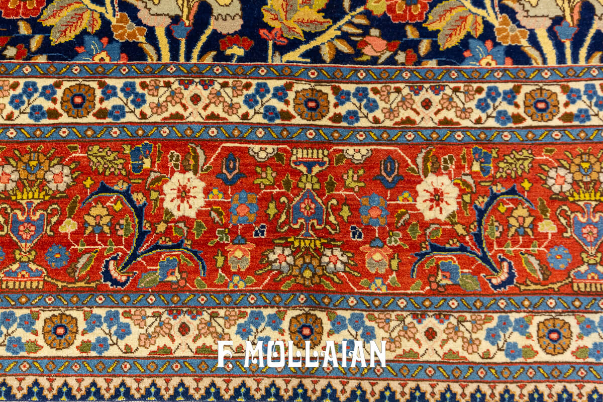 Antique Tabriz Rug Blue Tone n°:517997